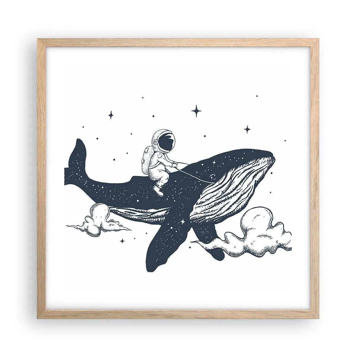 Póster en marco roble claro - Una aventura cósmica - 50x50 cm