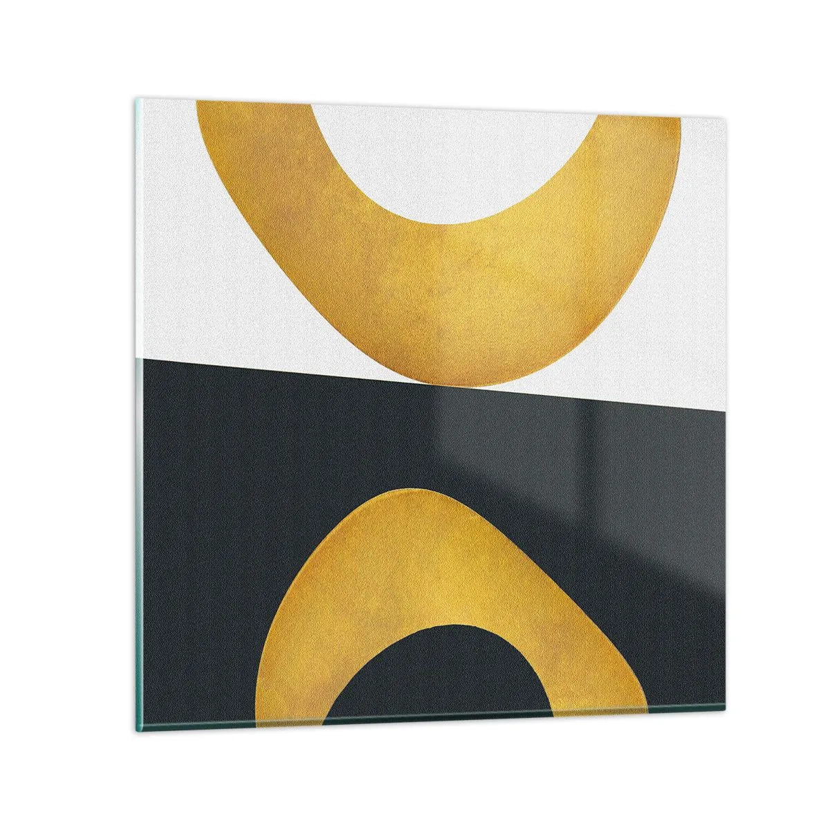 Cuadro sobre vidrio - Impresiones sobre Vidrio - Blanco, negro, dorado - 70x70 cm