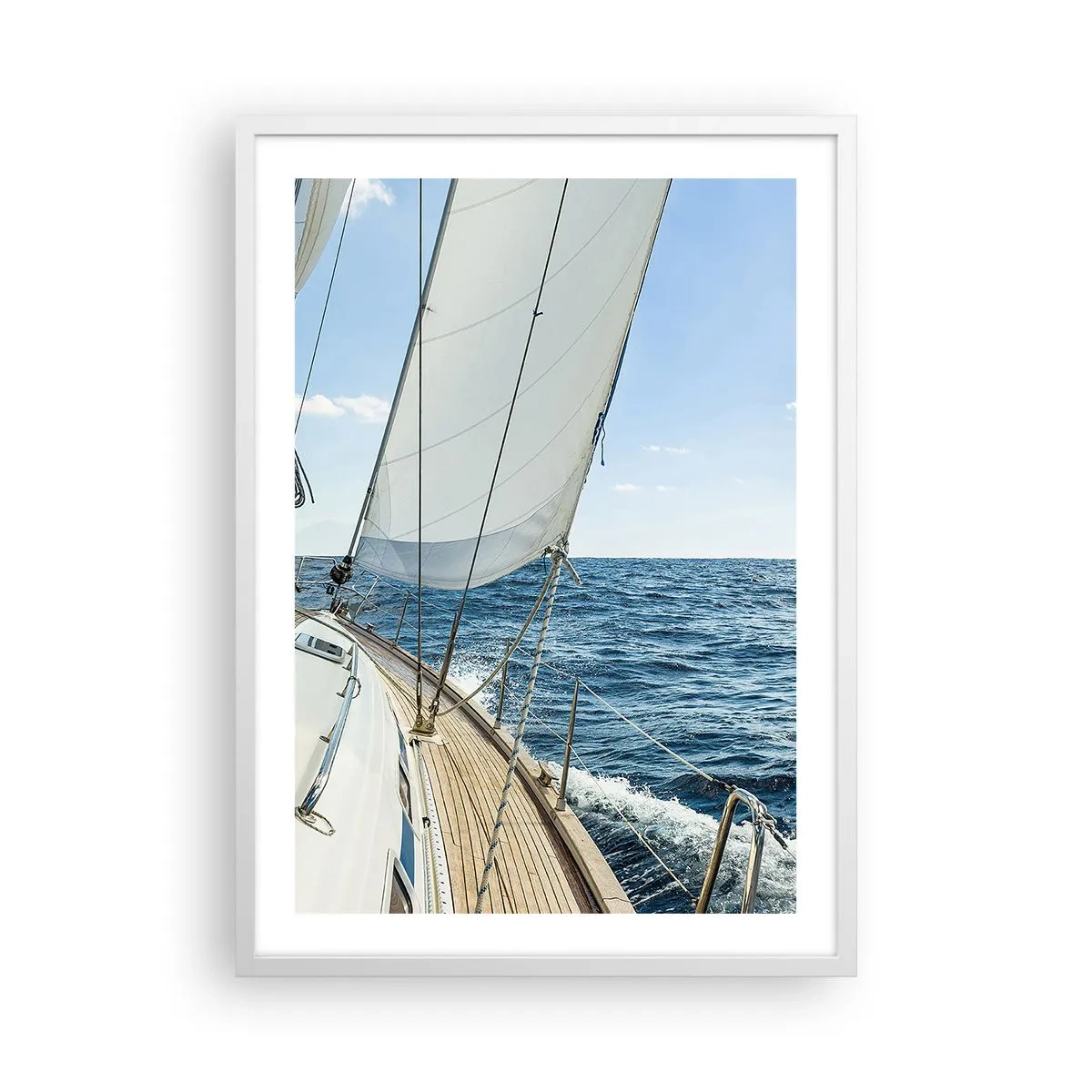 Póster en marco blanco - Ahoy, a la aventura - 50x70 cm