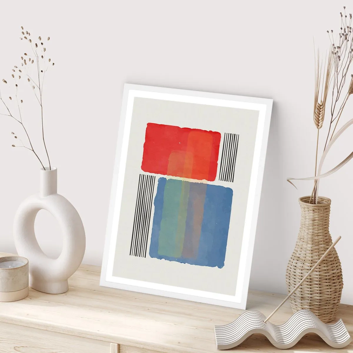 Póster en marco blanco - Espíritu y alma de la geometría - 40x50 cm