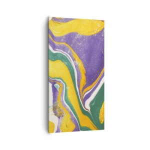 Cuadro sobre lienzo - Impresión de Imagen - Olas de color - 65x120 cm