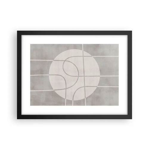 Póster en marco negro - Circular y rectilíneo - 40x30 cm