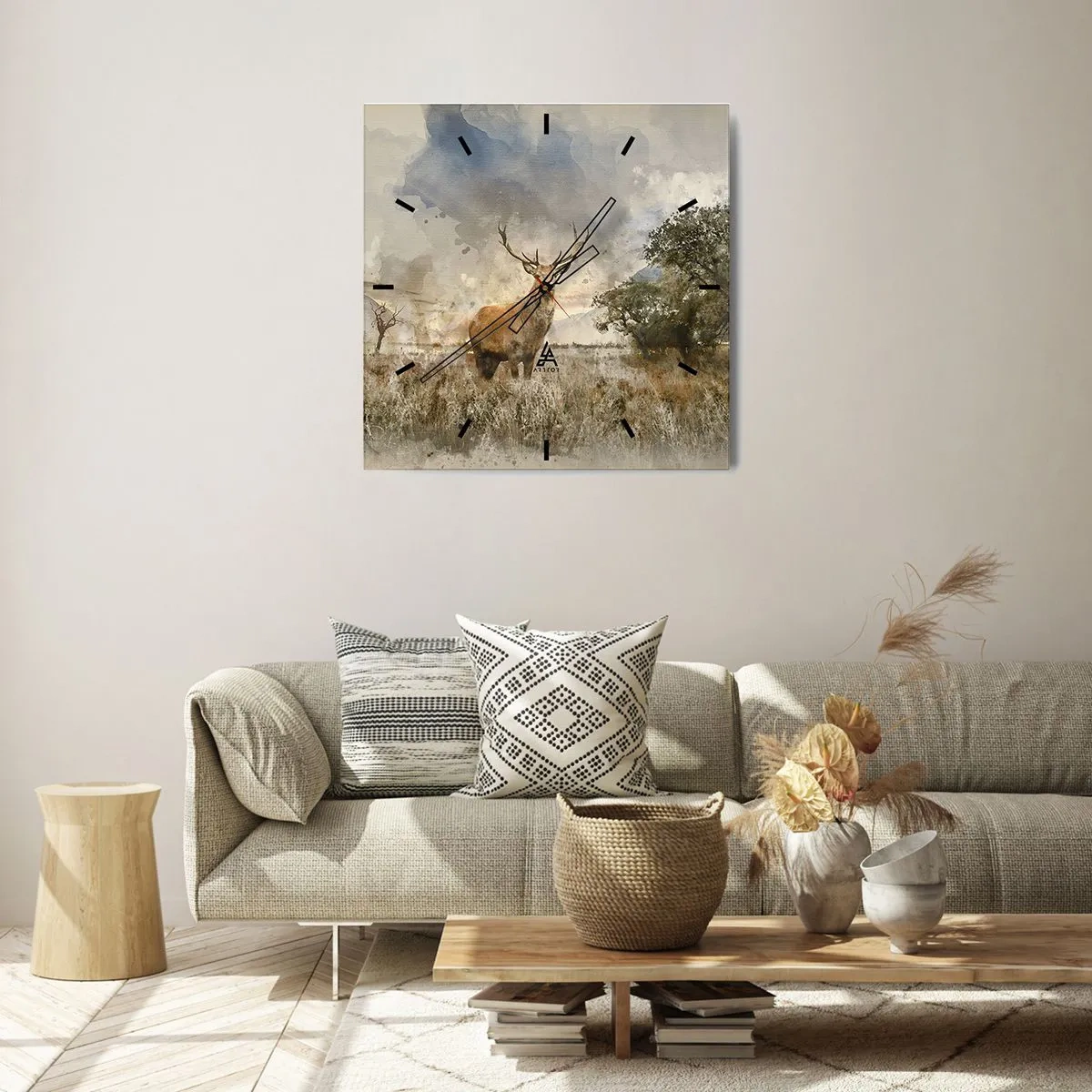 Reloj de pared - Reloj de vidrio - Dignidad - fuerza - encanto - 40x40 cm