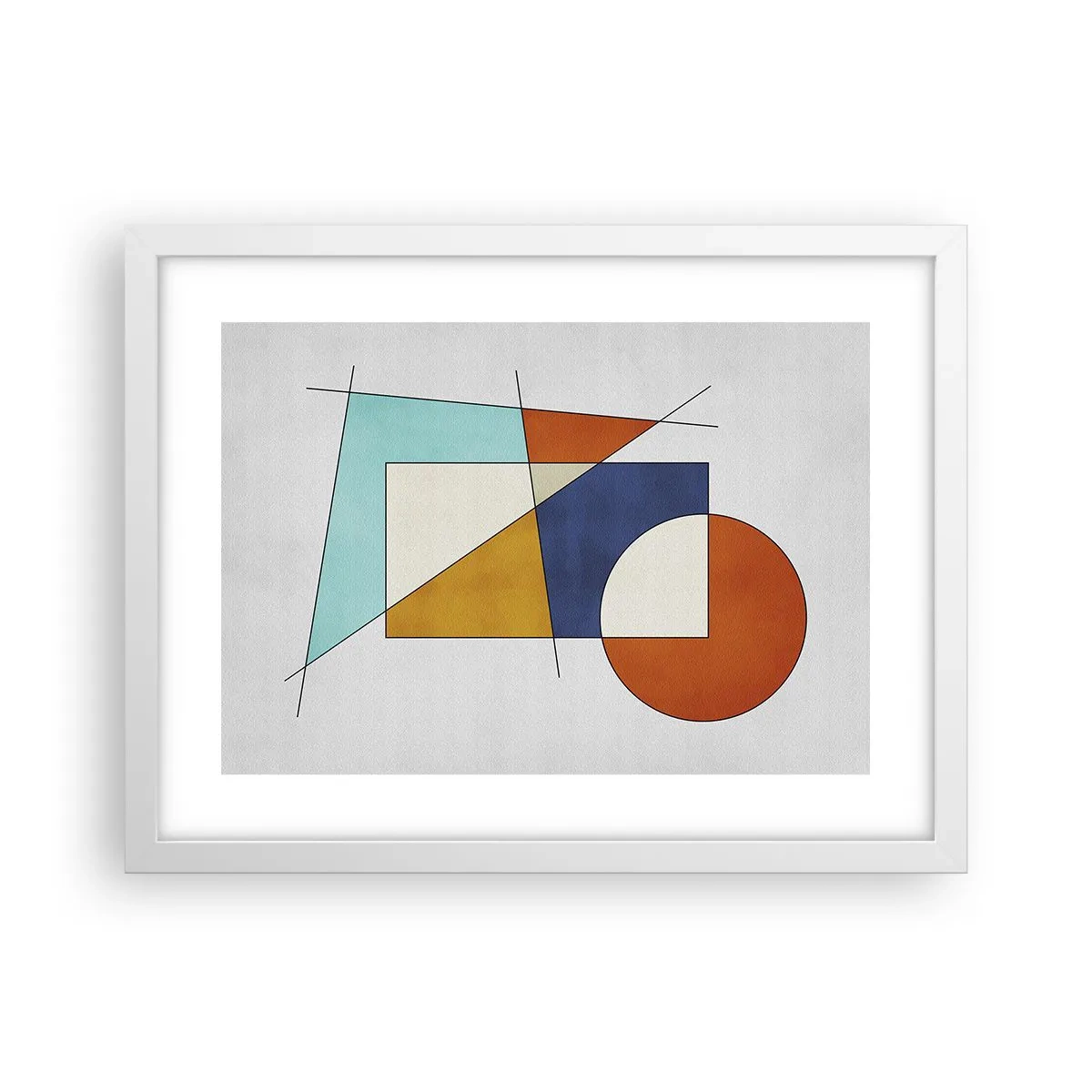 Póster en marco blanco - Abstracción: diversión modernista - 40x30 cm