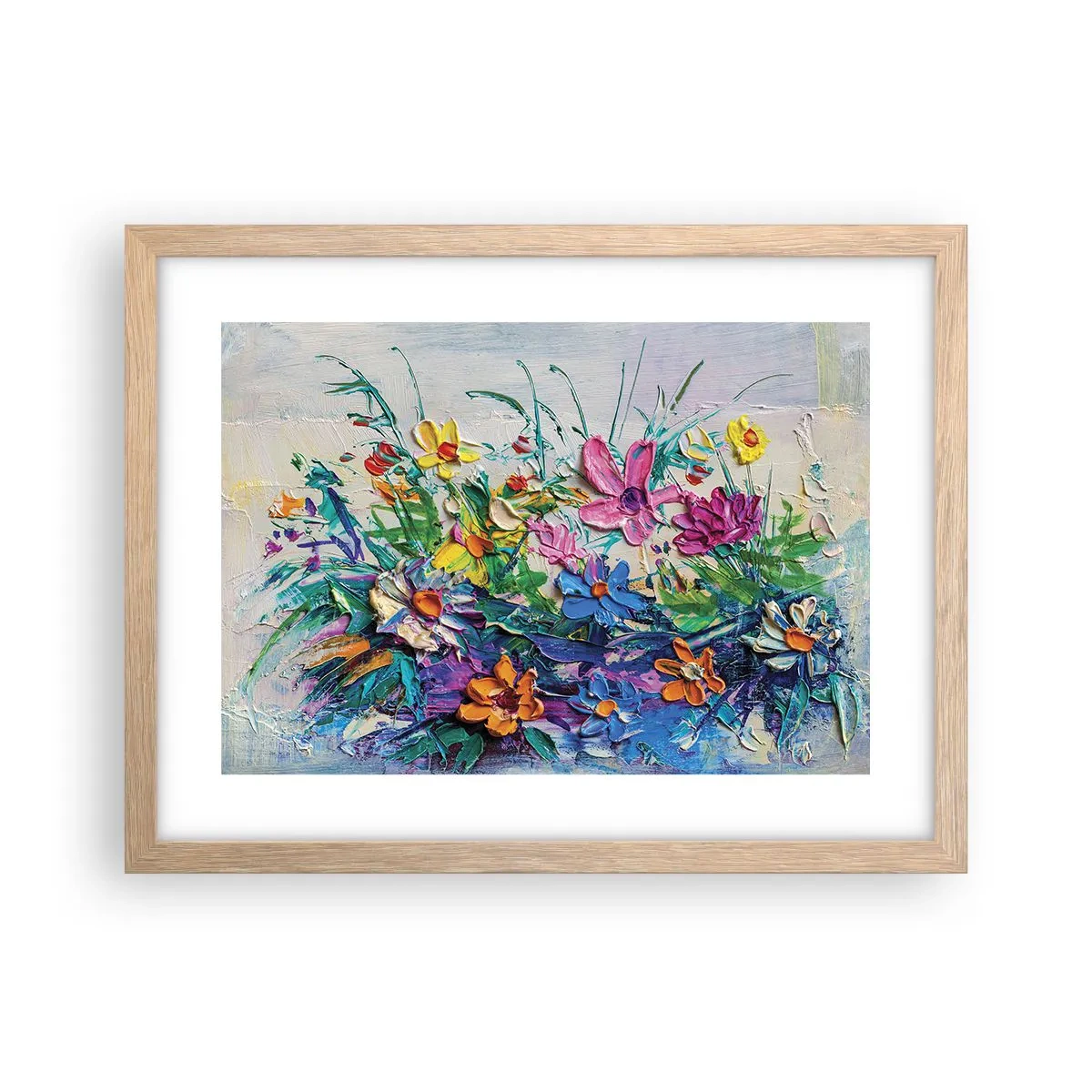 Póster en marco roble claro - La energía de las flores - 40x30 cm