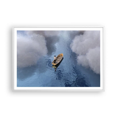 Póster en marco blanco - La vida - el viaje - lo desconocido - 100x70 cm