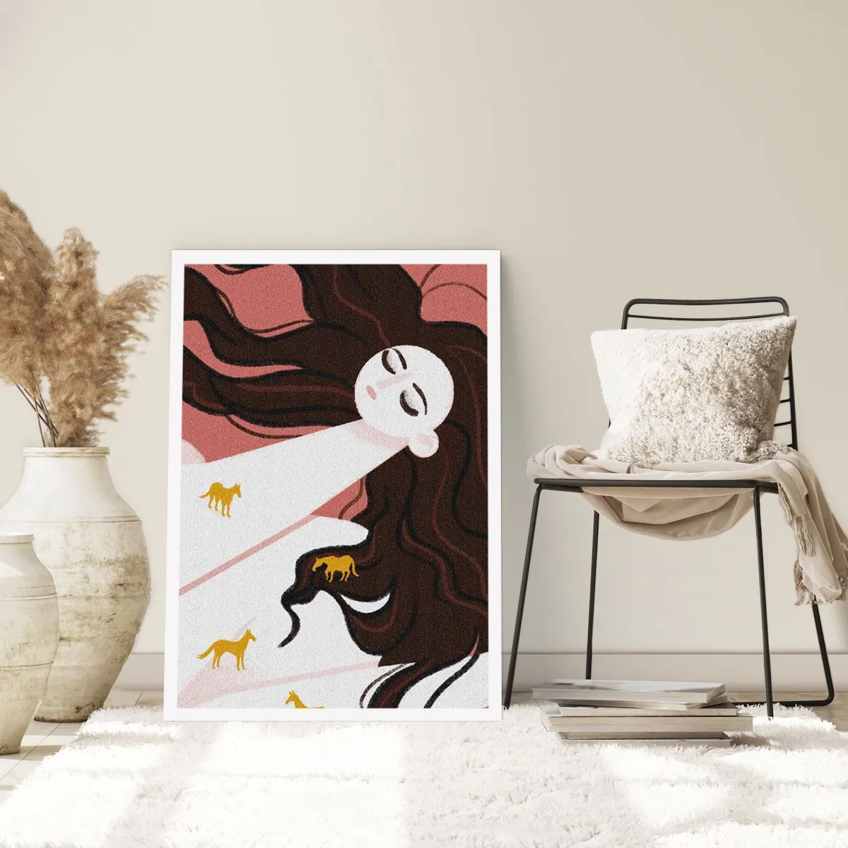 Póster - Sueño de caballos dorados - 70x100 cm