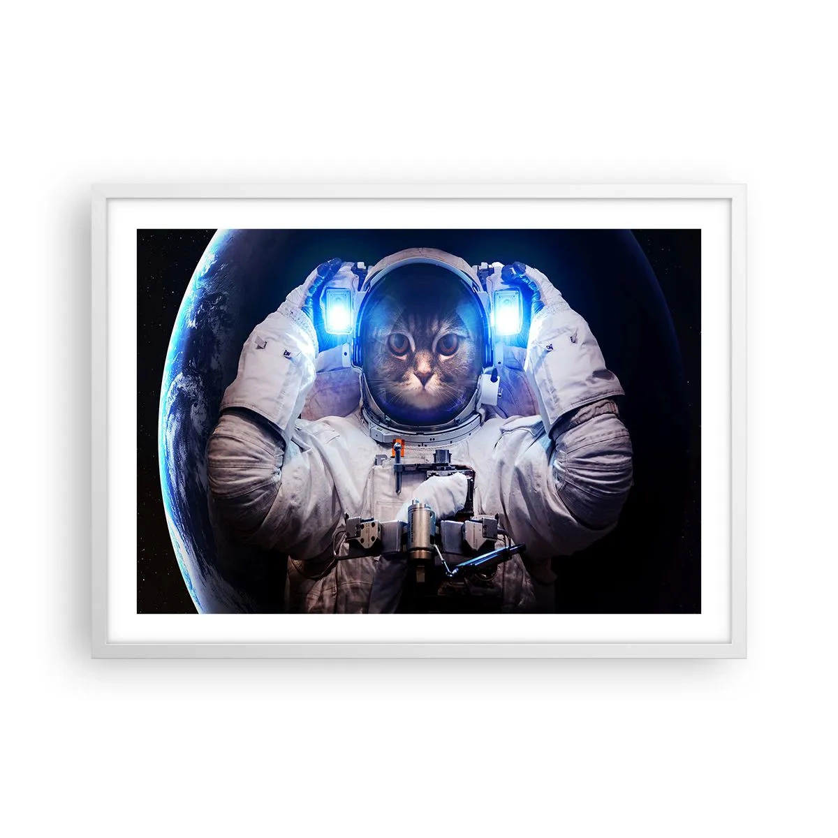 Póster en marco blanco - Houston, tienes un problema. - 70x50 cm