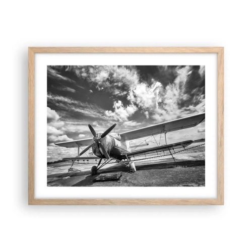 Póster en marco roble claro - No puedo esperar - 50x40 cm