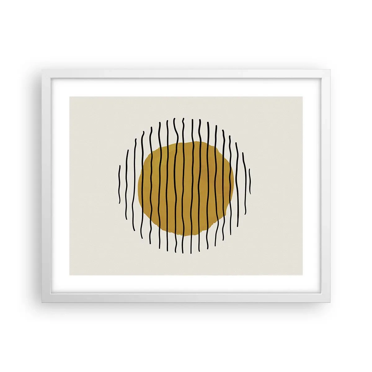 Póster en marco blanco - Abstracción cálida - 50x40 cm
