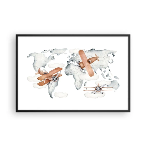 Póster en marco negro - Con espíritu pionero - 91x61 cm