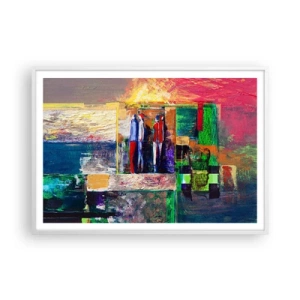 Póster en marco blanco - Relaciones y emociones - 100x70 cm