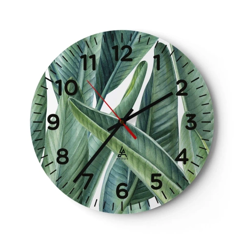 Reloj de pared - Reloj de vidrio - Vegetación en estado puro - 40x40 cm