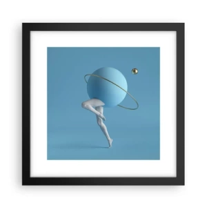 Póster en marco negro - Y los planetas se vuelven locos - 30x30 cm
