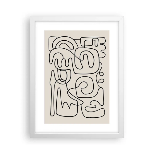 Póster en marco blanco - El camino correcto - 30x40 cm