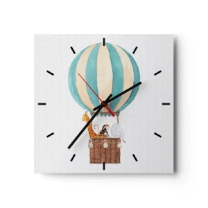 Reloj de pared - Reloj de vidrio - Viaje fantástico - 40x40 cm