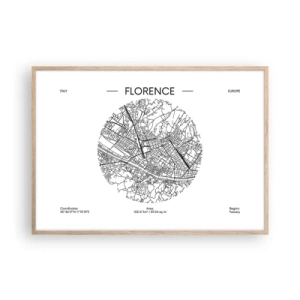 Póster en marco roble claro - Anatomía de Florencia - 100x70 cm