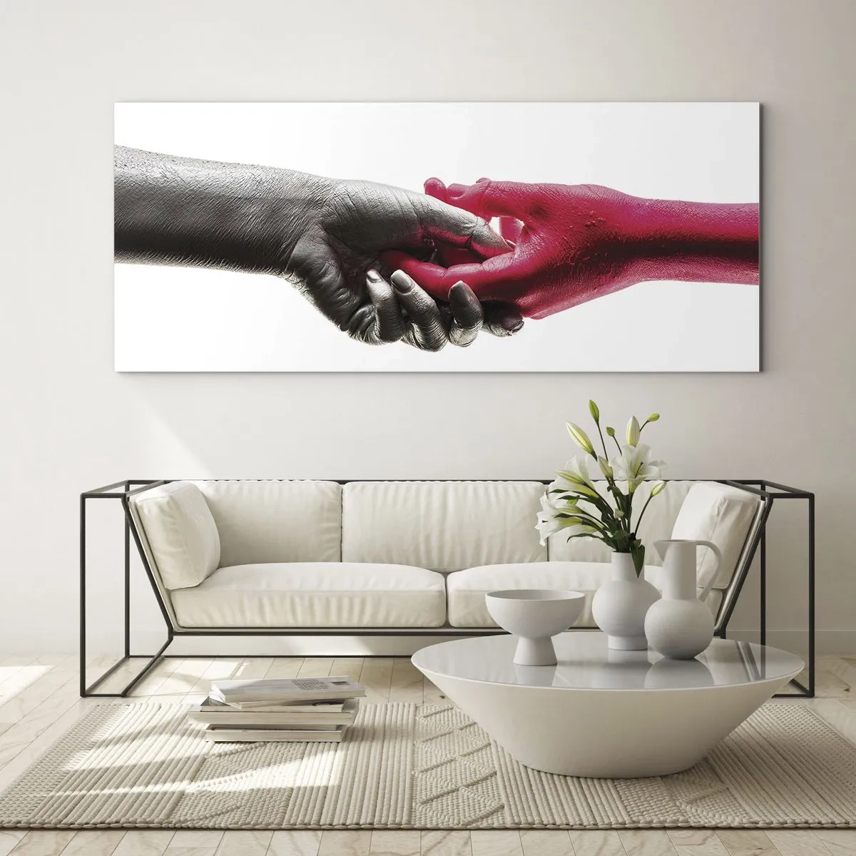 Cuadro sobre vidrio - Impresiones sobre Vidrio - Juntos, aunque diferentes - 100x40 cm