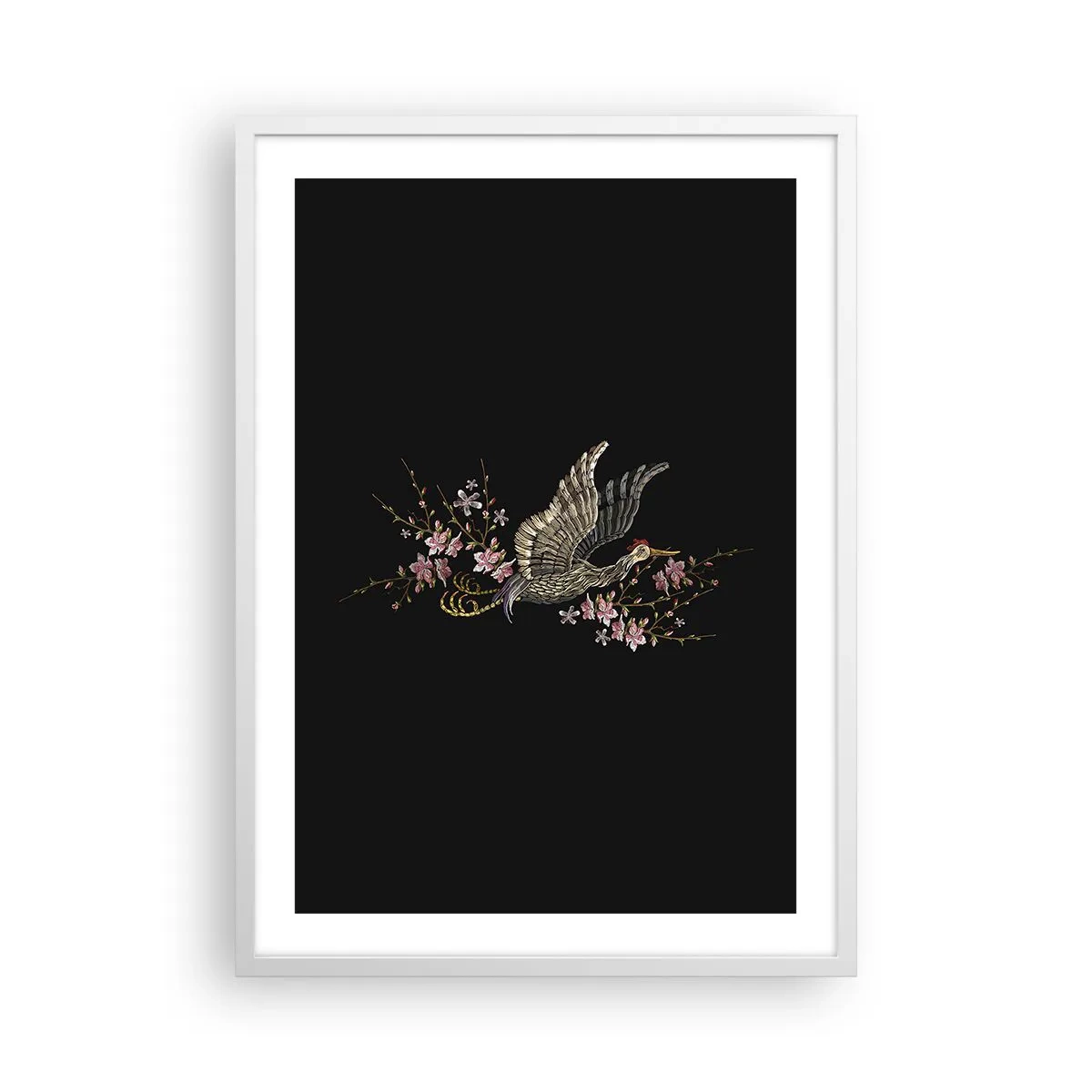 Póster en marco blanco - Ave florida - 50x70 cm