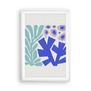 Póster en marco blanco - Jardín submarino - 61x91 cm