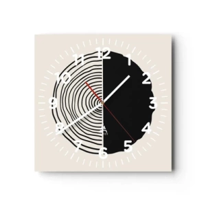 Reloj de pared - Reloj de vidrio - Mitad y mitad - 30x30 cm