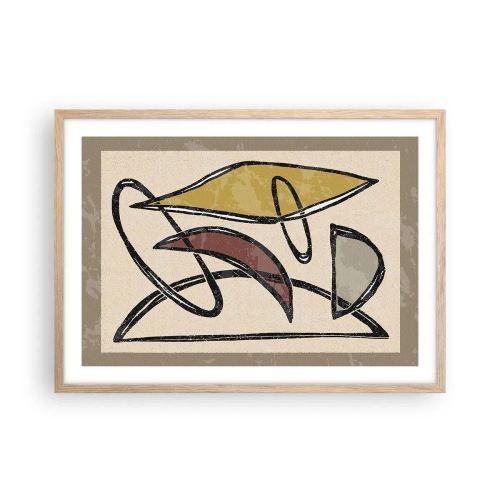 Póster en marco roble claro - Verticales y niveles - 70x50 cm