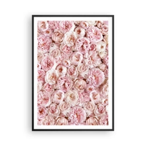 Póster en marco negro - Salpicado de rosas - 70x100 cm