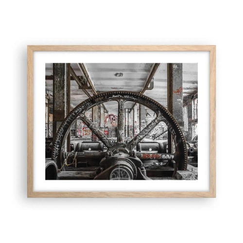 Póster en marco roble claro - La vida secreta de una fábrica - 50x40 cm