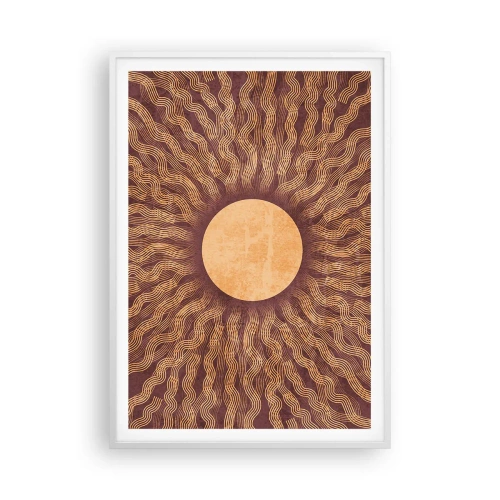 Póster en marco blanco - Icono del sol - 70x100 cm