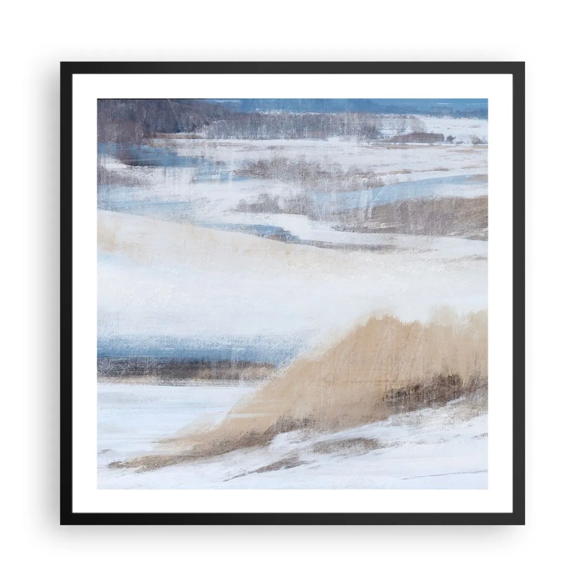 Póster en marco negro - Composición invernal - 60x60 cm