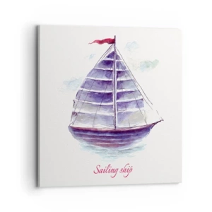 Cuadro sobre lienzo - Impresión de Imagen - Velas izadas y aguas tranquilas - 70x70 cm