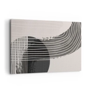 Cuadro sobre lienzo - Impresión de Imagen - Patrón abstracto con líneas y formas geométricas. - 120x80cm - Ida y vuelta - Decoración de pared moderna para salón y dormitorio ARTTOR