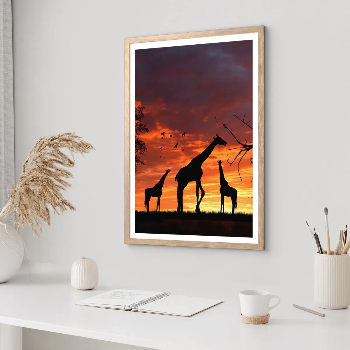 Póster en marco roble claro - Una pequeña cena con tus seres queridos - 50x70 cm