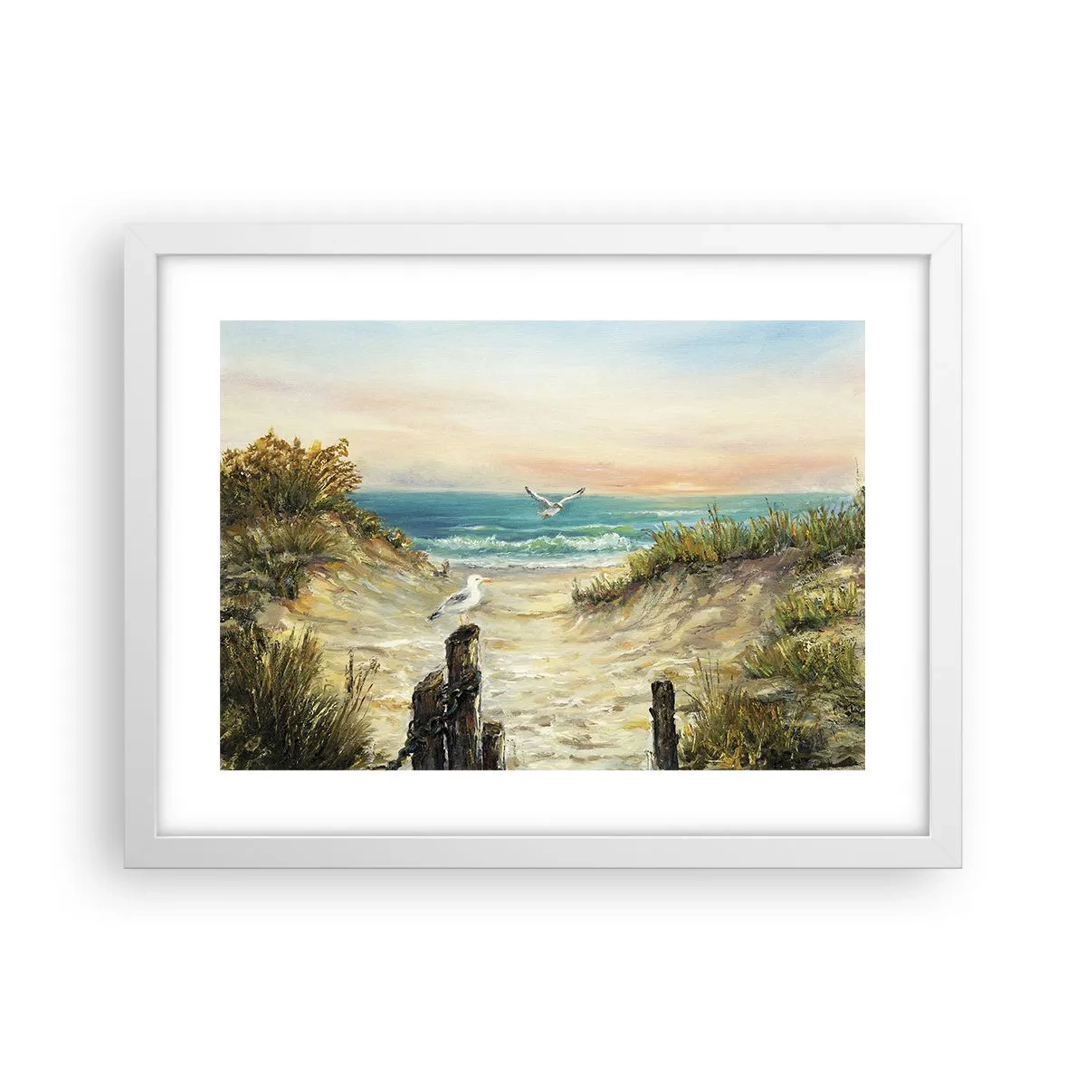 Póster en marco blanco - Un retiro ventoso - 40x30 cm