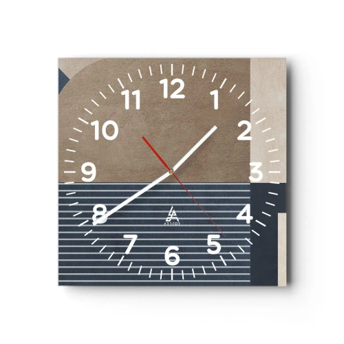 Reloj de pared - Reloj de vidrio - Composición de sencillez y redondez - 30x30 cm