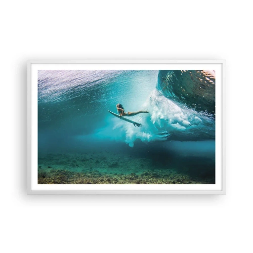 Póster en marco blanco - Mundo submarino - 91x61 cm