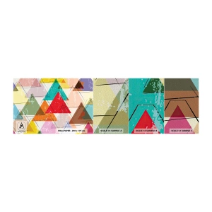 Muestra de fotomural Premium Sand - De tres en tres - Abstracción, Pedazo, triangulos - 100x30 cm