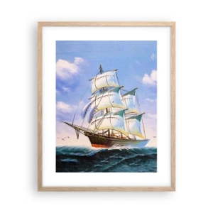 Póster en marco roble claro - Orgulloso con el viento - 40x50 cm