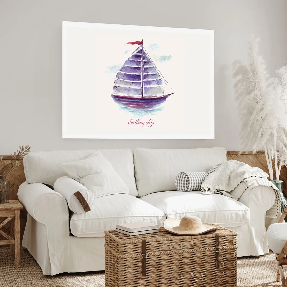 Póster - Velas izadas y aguas tranquilas - 91x61 cm