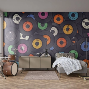 Fotomural Autadhesivo Deluxe Sticker - Colores de los clásicos - Vinilo, Música, Vintage - 300x210 cm