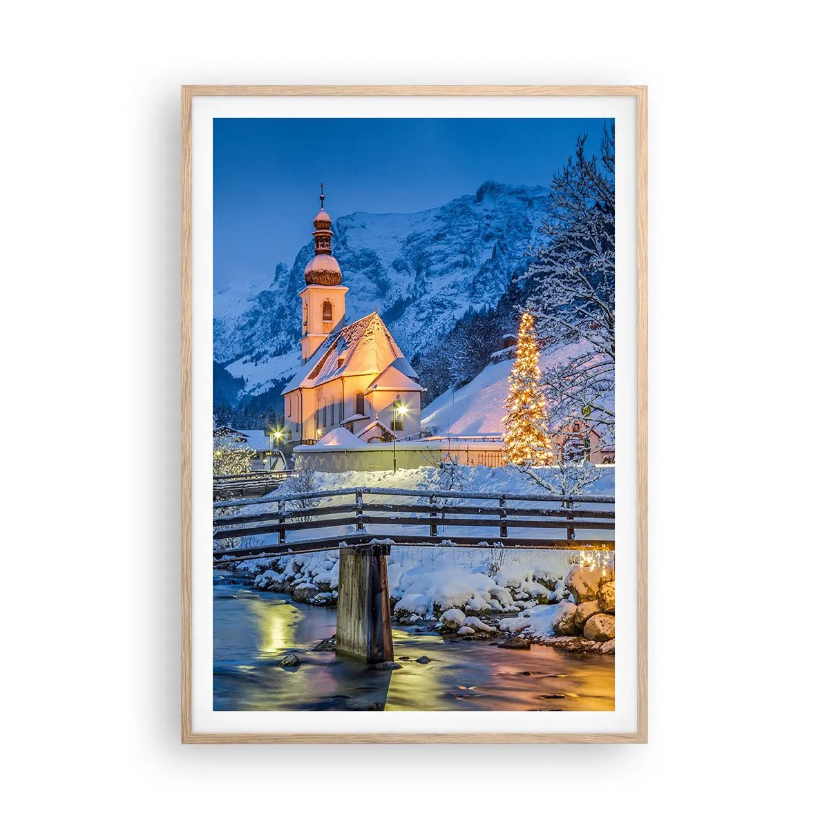 Póster en marco roble claro - El espíritu de la Navidad - 70x100 cm