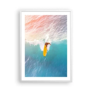 Póster en marco blanco - Jinete del océano - 50x70 cm