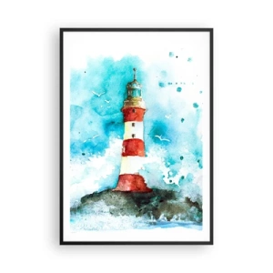 Póster en marco negro - La unidad de los elementos - 70x100 cm