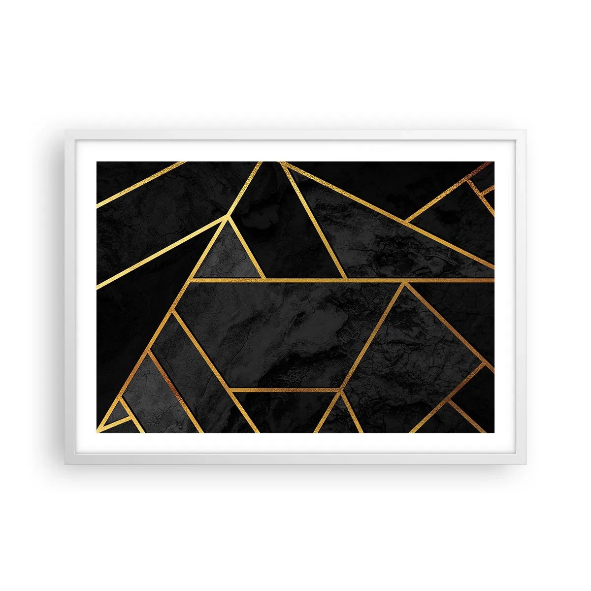 Póster en marco blanco - Oscuridad y brillo - 70x50 cm