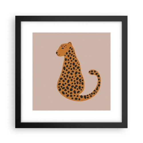 Póster en marco negro - El estampado de leopardo está de moda - 30x30 cm