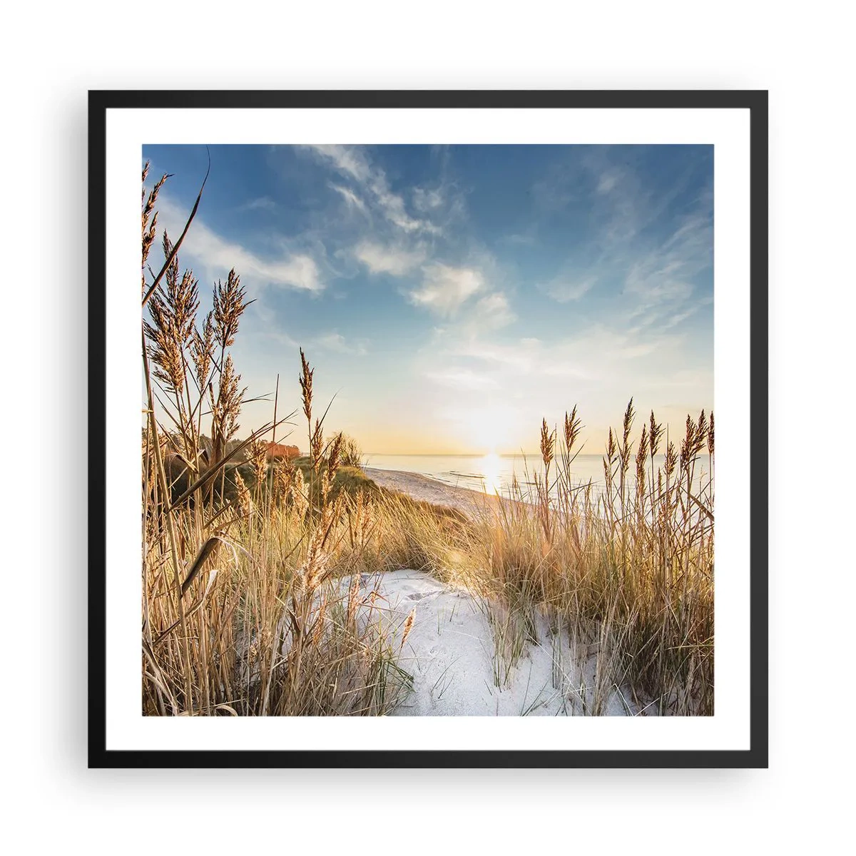 Póster en marco negro - Playa del norte - 60x60 cm