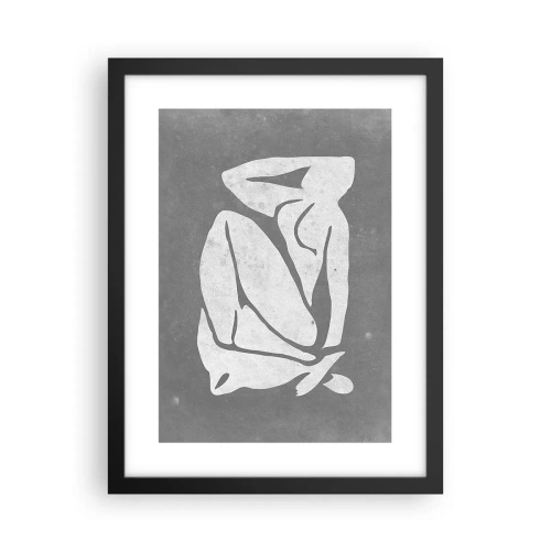 Póster en marco negro - En sus pensamientos - 30x40 cm