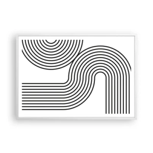 Póster en marco blanco - En una curva - 100x70 cm