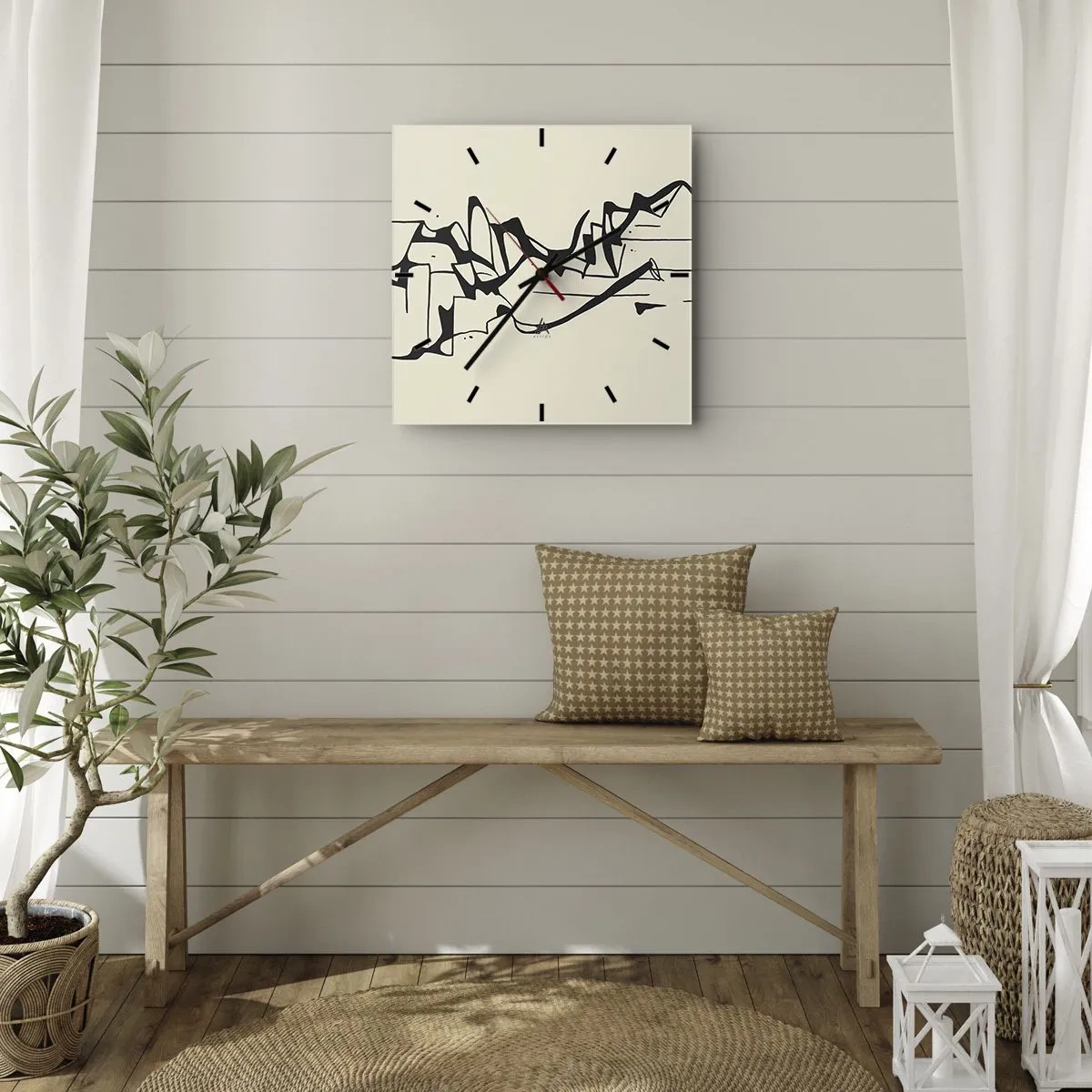 Reloj de pared - Reloj de vidrio - Tal vez sea un paisaje - 40x40 cm