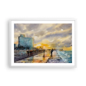 Póster en marco blanco - Vida en la orilla - 70x50 cm